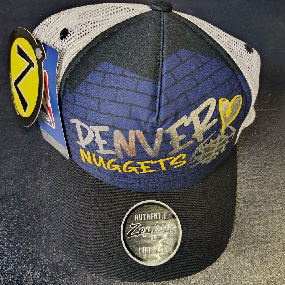 NEW Zephyr NBA Denver Nuggets Black White Purple SnapBack Cap Adjustable Graphic